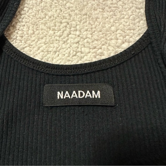 Naadam Black Ribbed Lightweight Cashmere Blend Tank Top - Picture 8 of 9